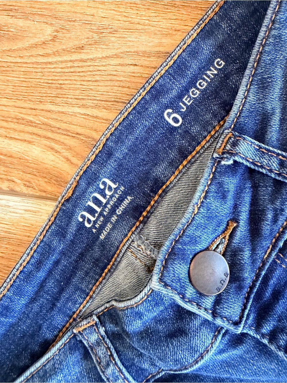 a.n.a Blue Skinny Jeans with Red Floral Embroidery - Picture 4 of 5